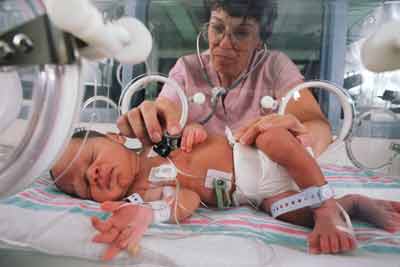 Baby in incubator